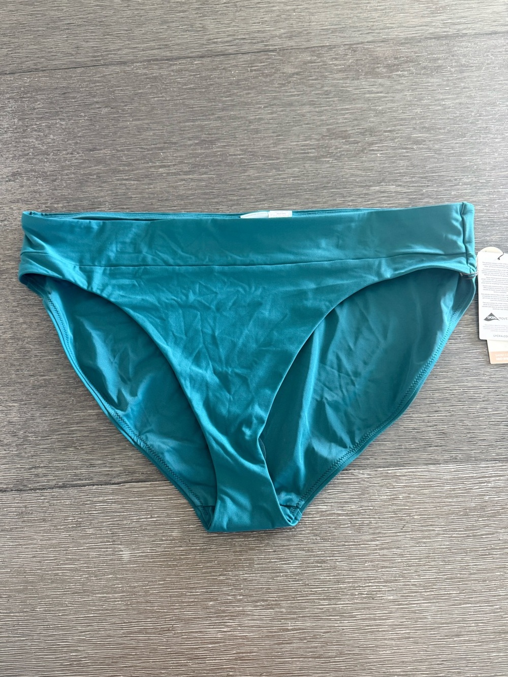 CALIA Women's Mid Rise Wide Banded High Leg Swim Bottoms, XXL, Teal